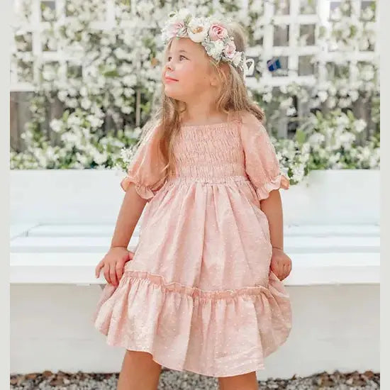 Sophia Smock Dress, Dusty Rose