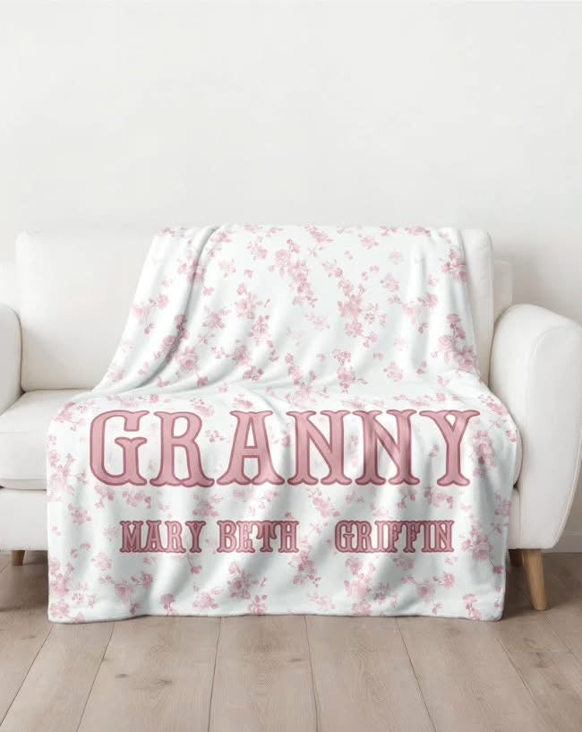 Light Pink Floral Family Blanket