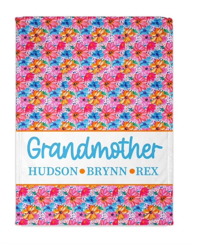 Flower Field Floral Family Blanket