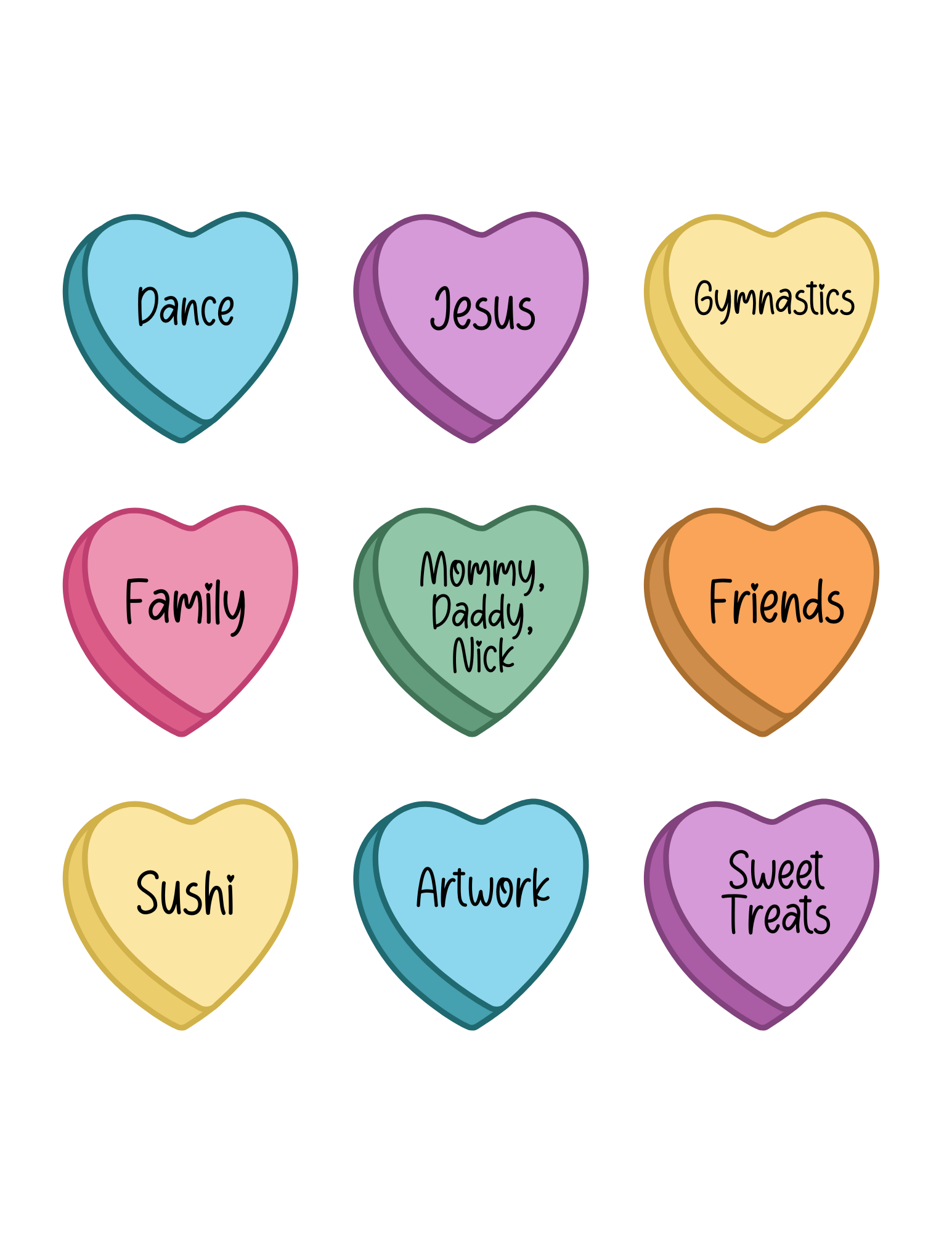 Adult- Custom Conversation Hearts Crewneck