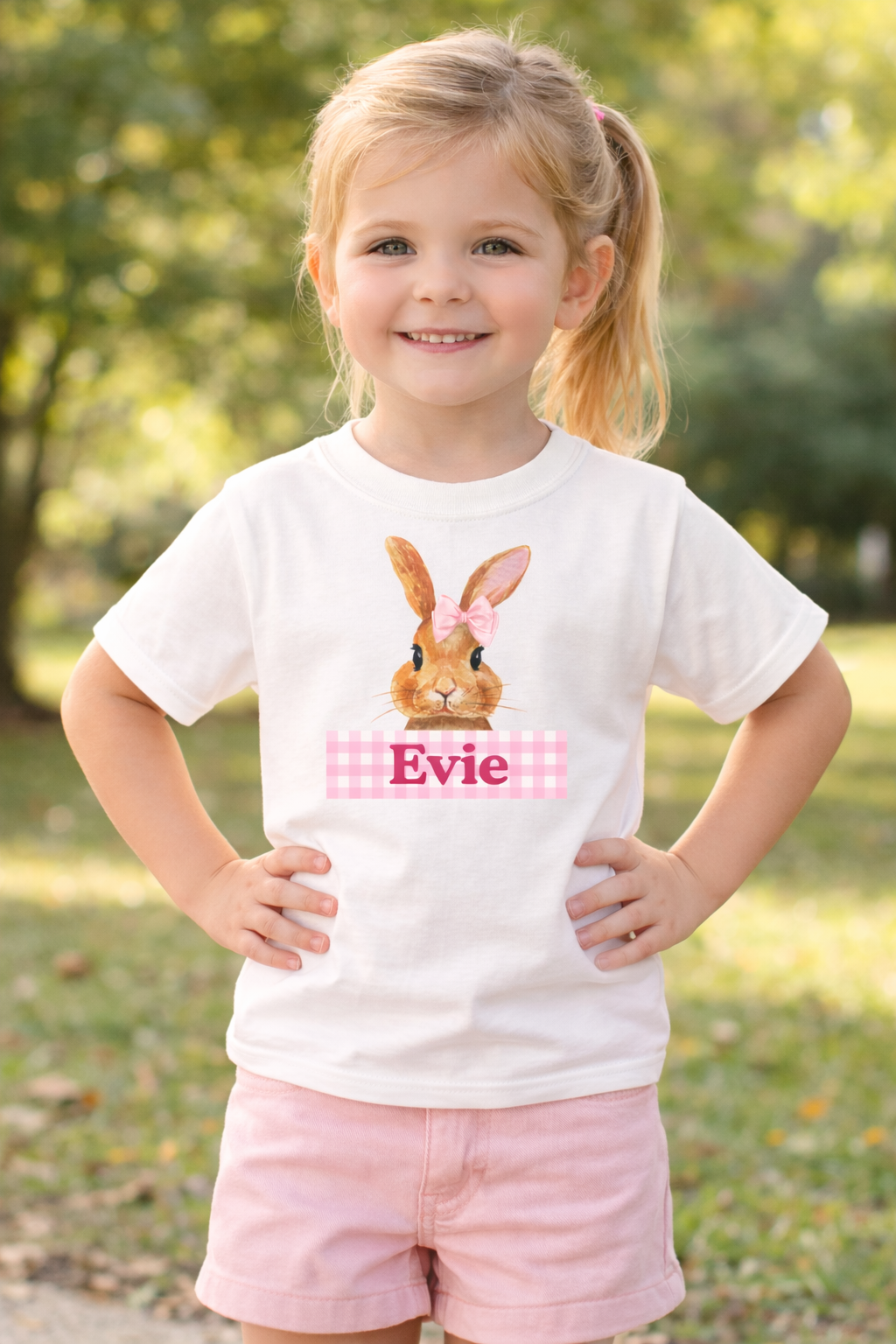 Custom Easter Bunny Girl Tee