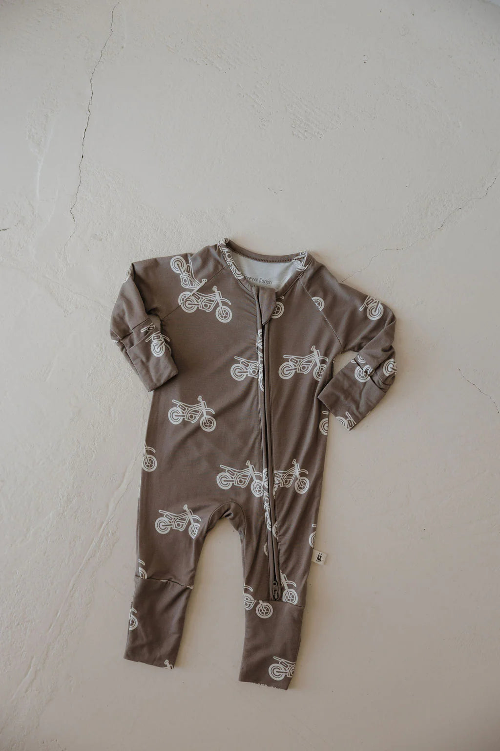 FOREVER FRENCH:  Dirt Bike Bamboo Pajamas, Bodysuit