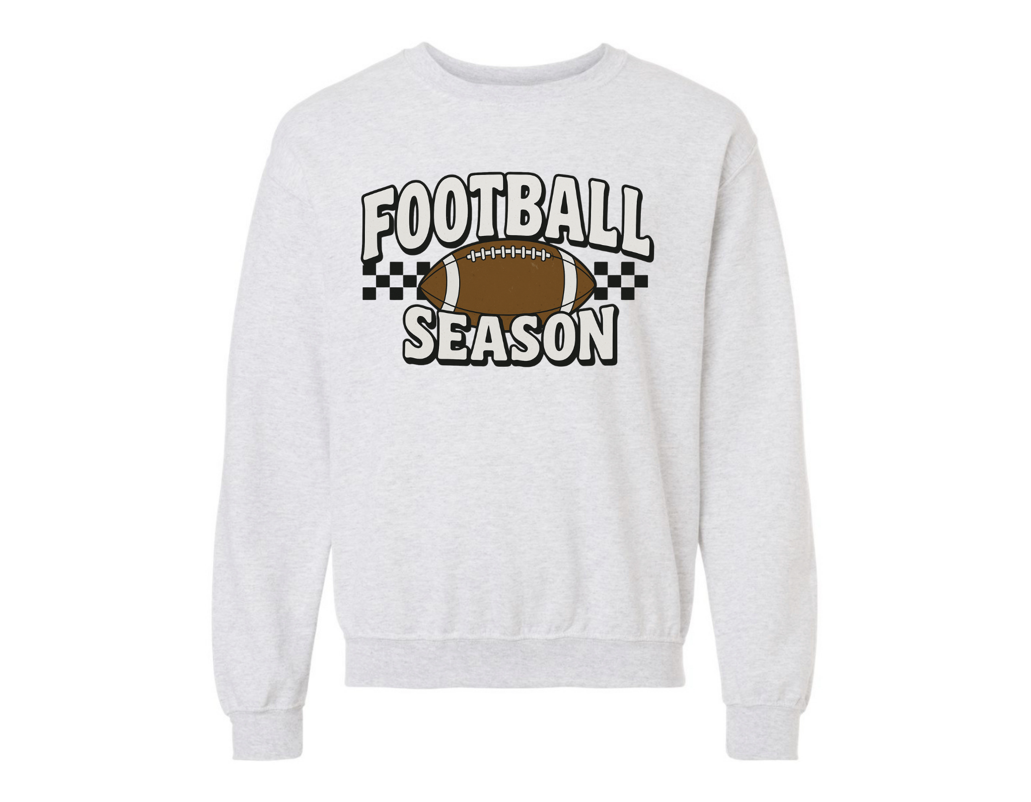 Football Season Sweatshirt- Ash Grey