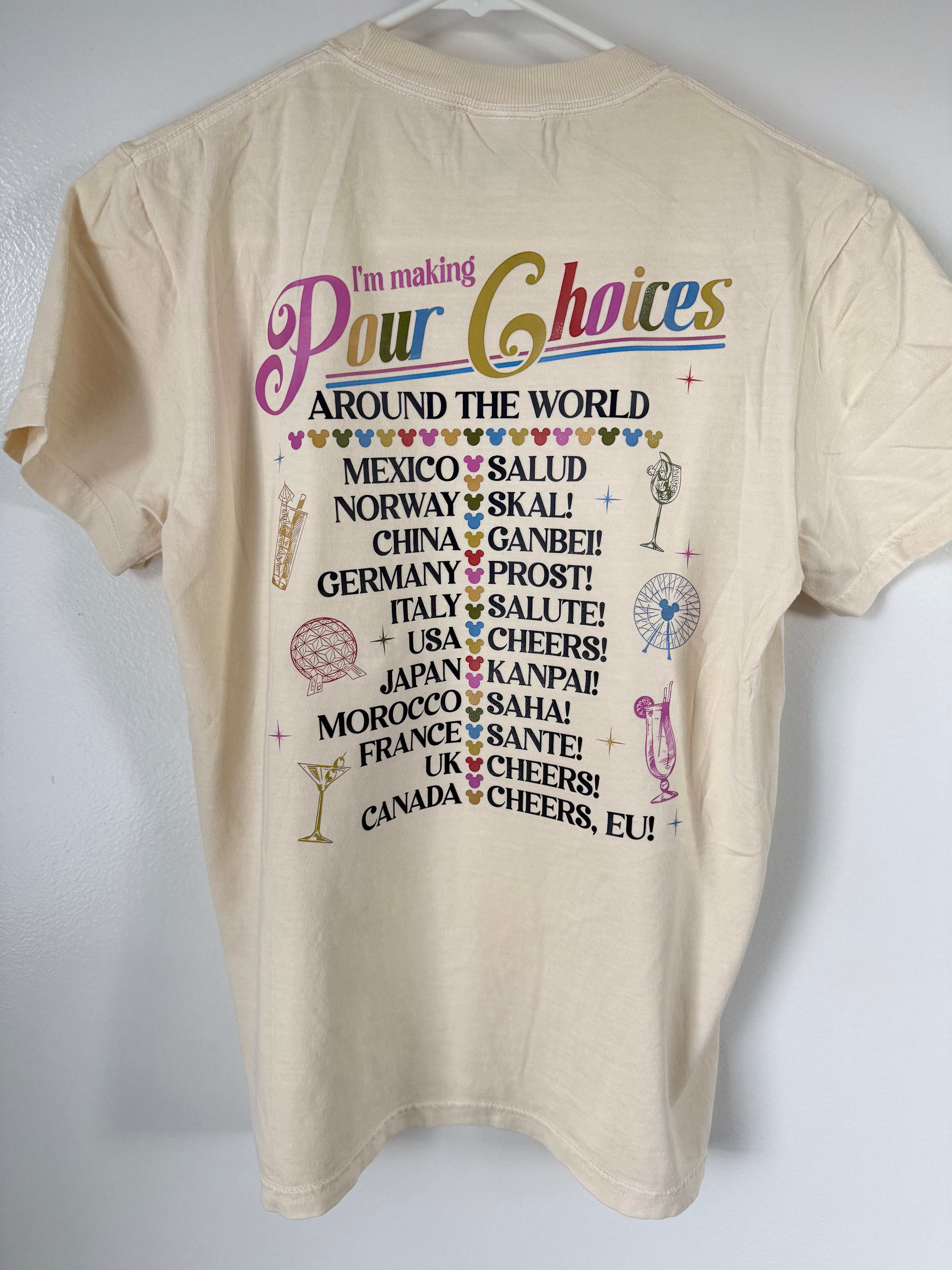 Epcot, Pour Choices Around The World, Ivory T-Shirt