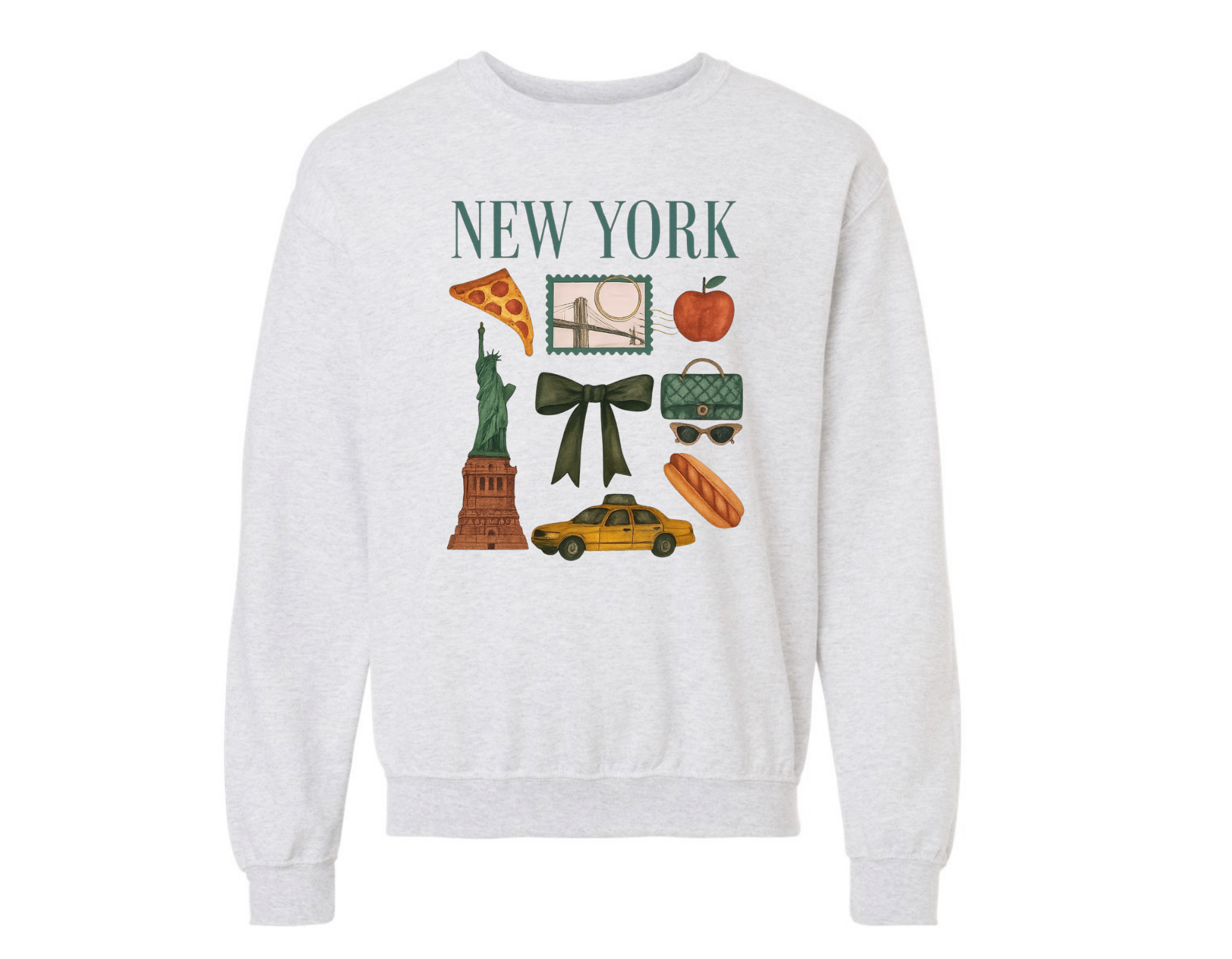 NYC Coquette Sweatshirt- Ash Grey