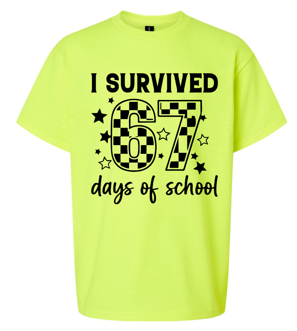 Neon 67th Day Of School, Youth & Adult Tee