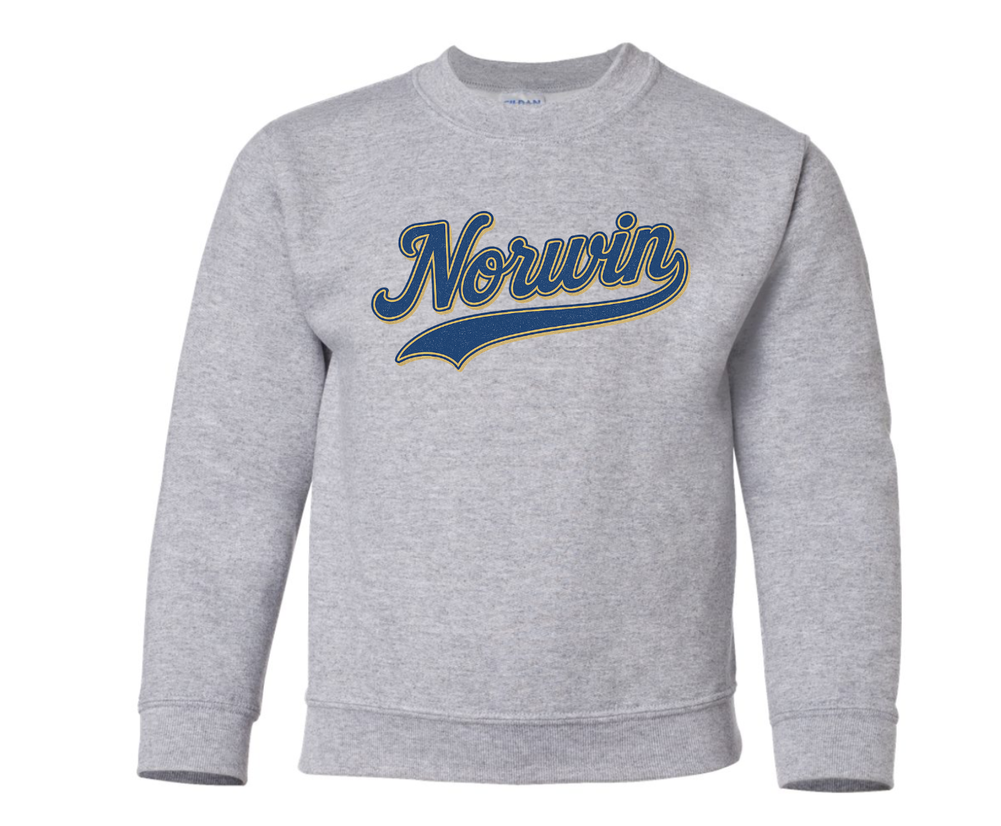 Norwin Banner Crewneck Sweatshirt, Sport Grey- Youth