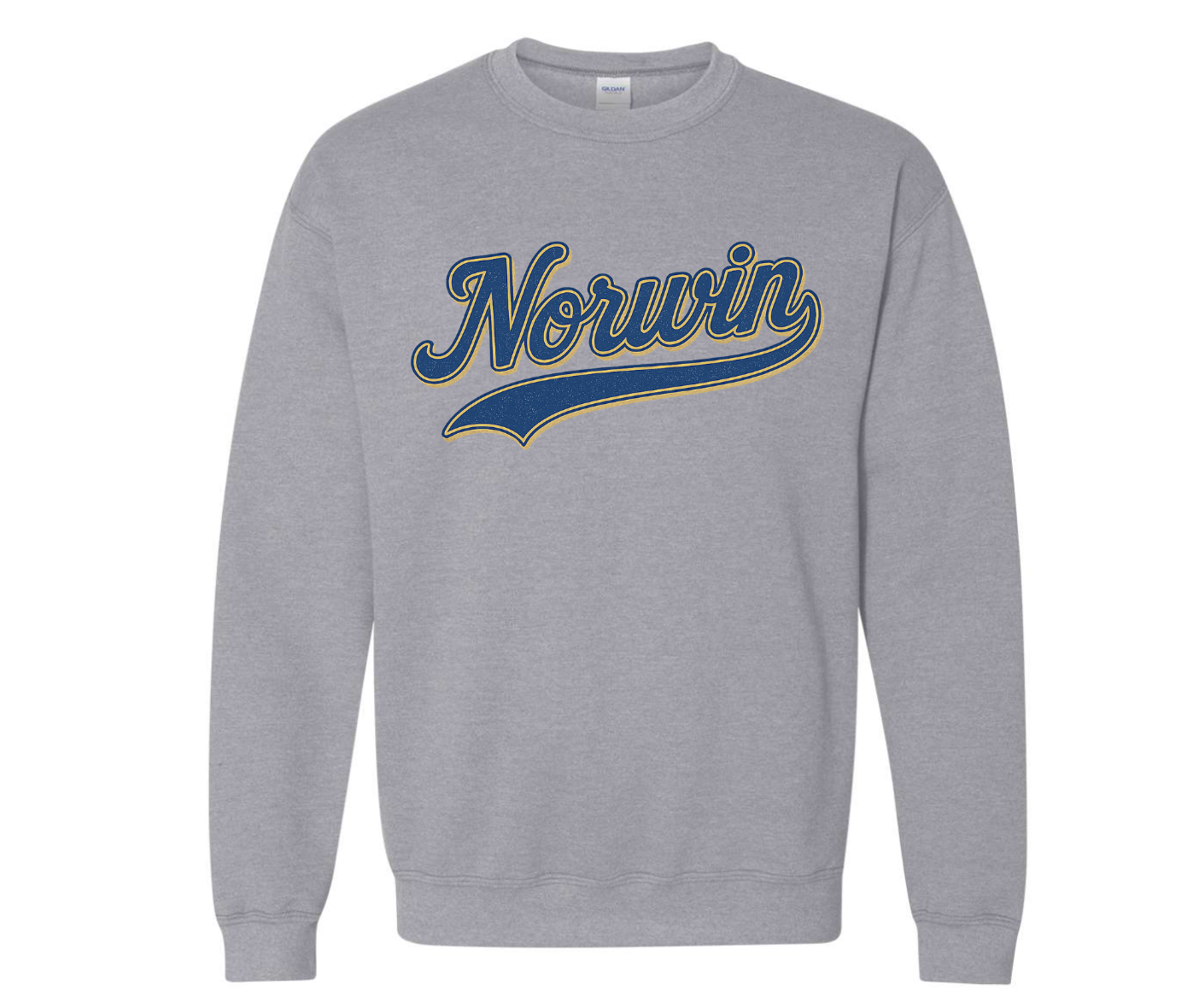 Norwin Banner Crewneck Sweatshirt, Sport Grey- Adult