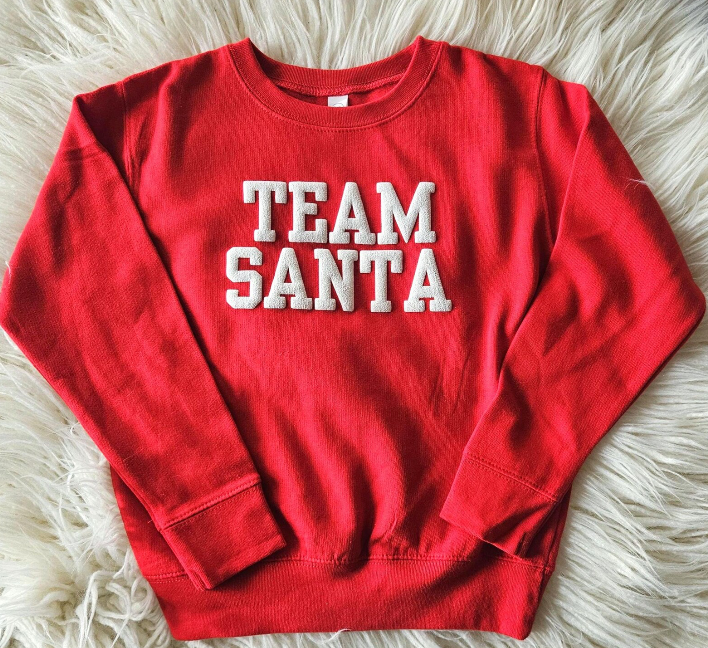 Team Santa Crewneck Sweatshirt, Red- Adult