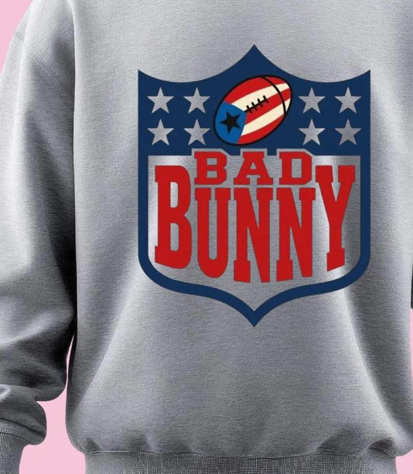 Bad Bunny Sweatshirt, Athletic Heather