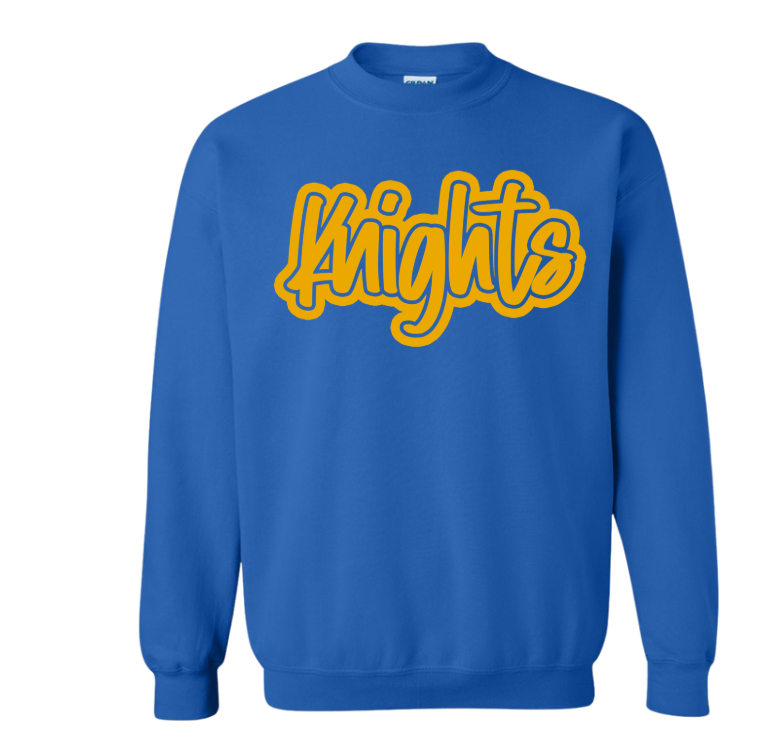 Knights, Royal Sweatshirt with Gold Print