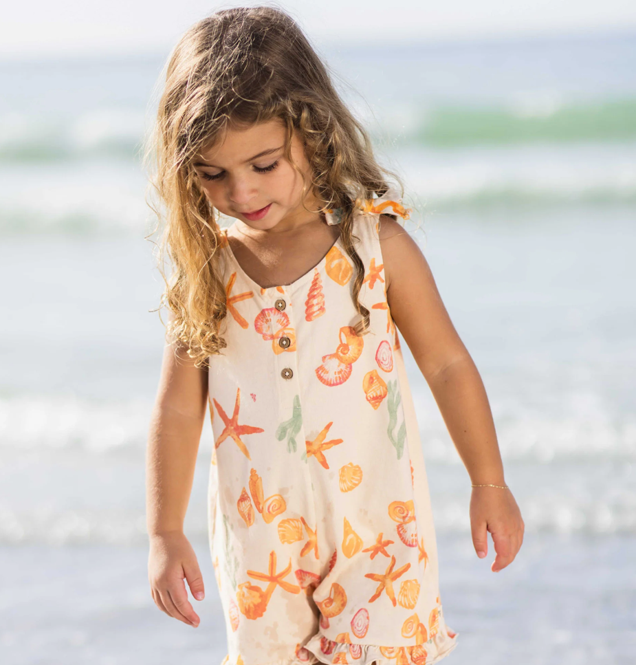 Burt's Bees Baby: Starfish & Shells Organic Girl Romper