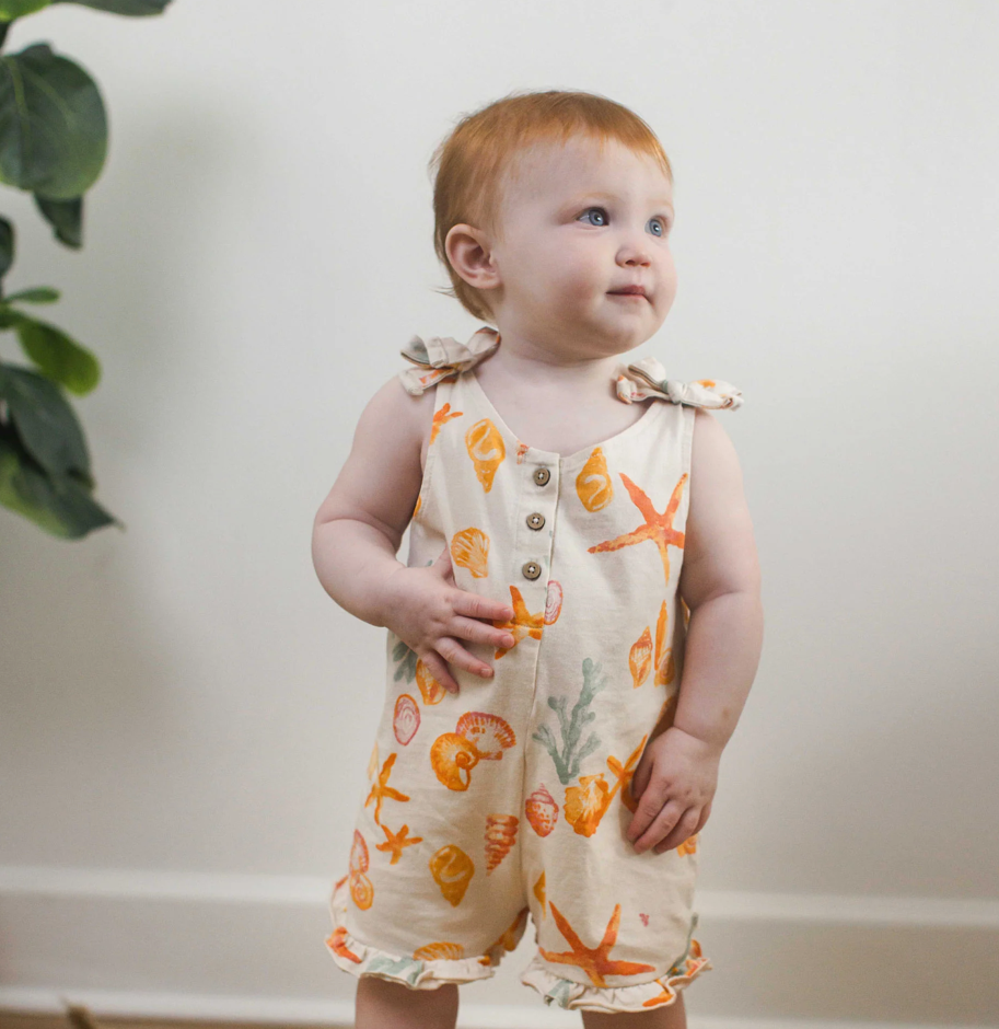Burt's Bees Baby: Starfish & Shells Organic Girl Romper