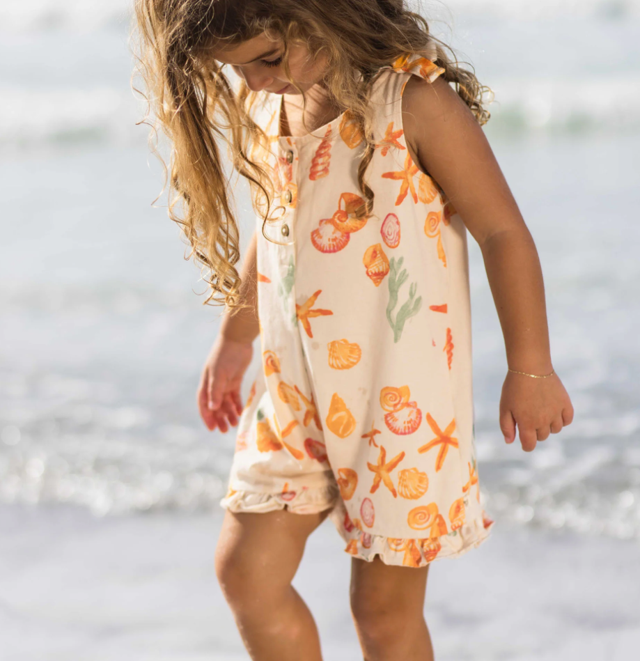 Burt's Bees Baby: Starfish & Shells Organic Girl Romper