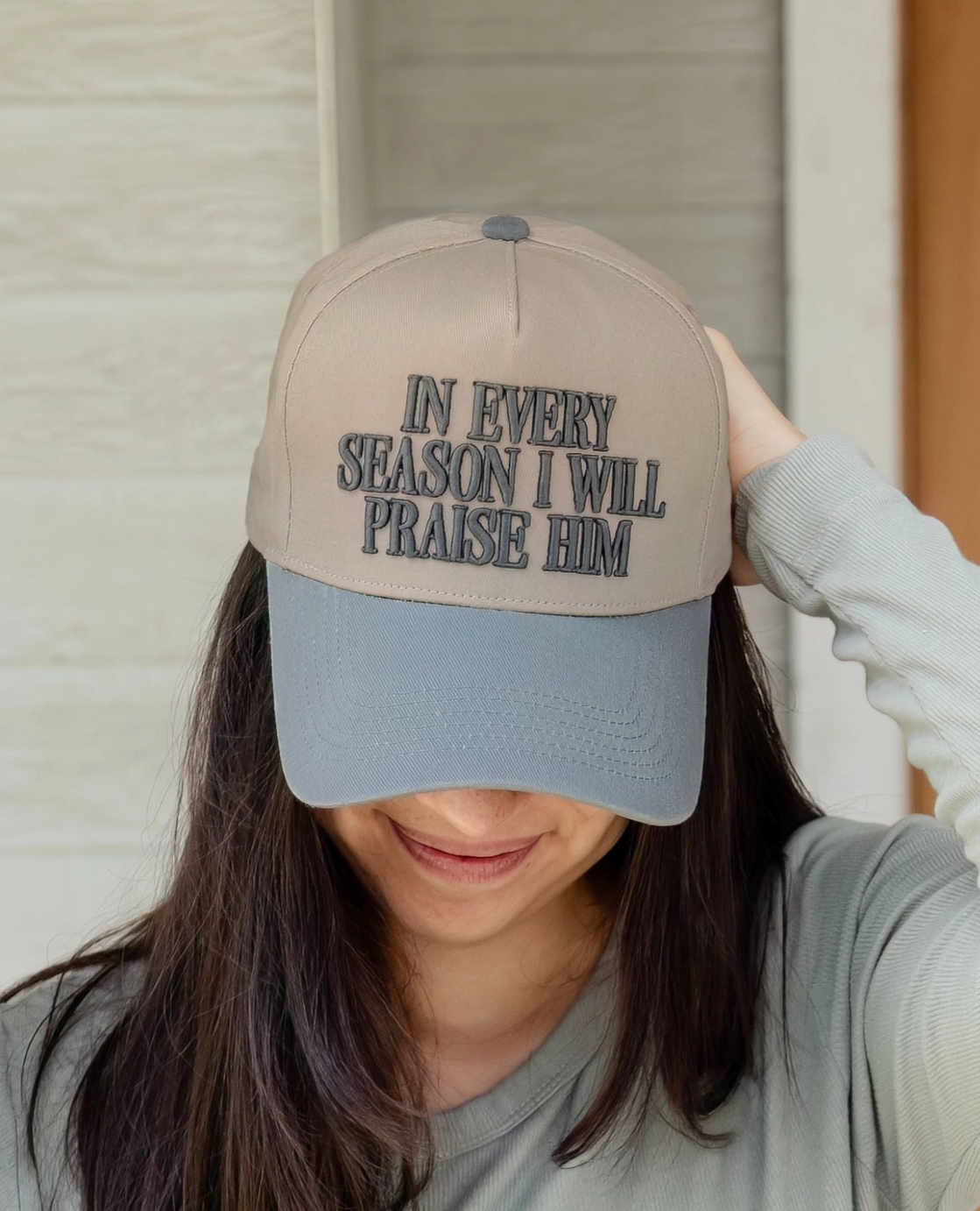 "In Every Season, I Will Praise Him" Trucker Hat
