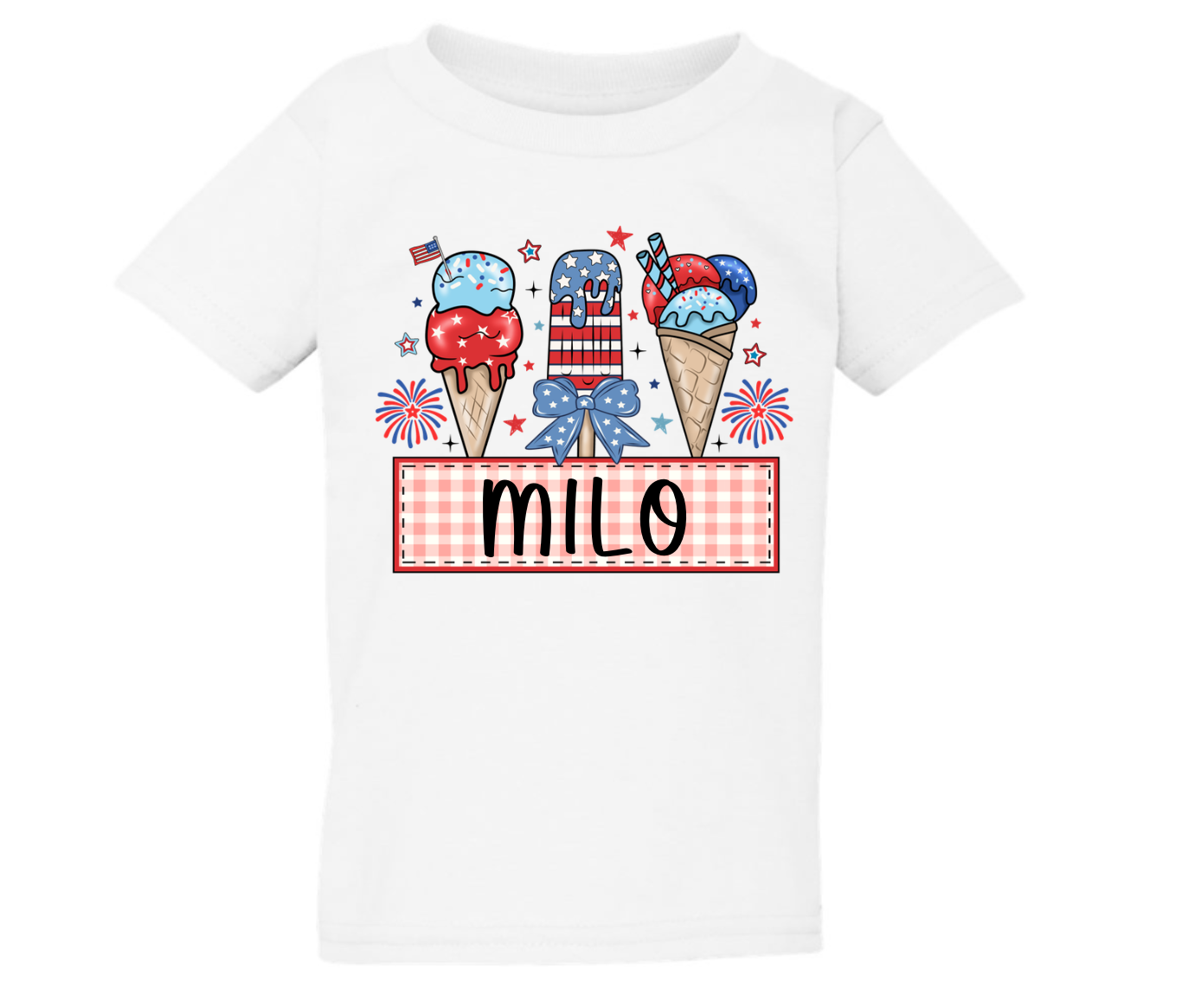 Personalized Patriotic Ice Cream & Popsicle Tee