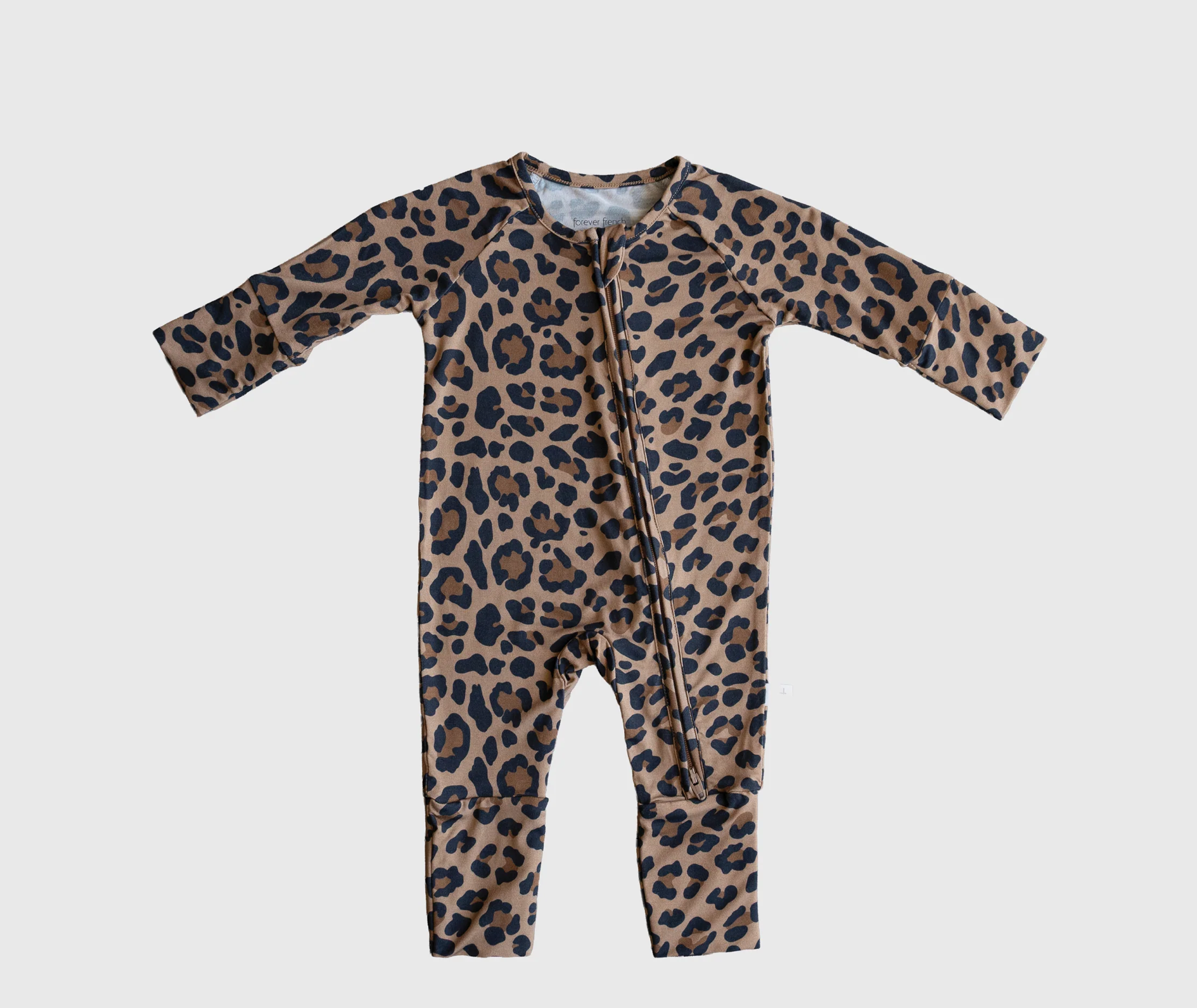 FOREVER FRENCH:  Leopard Bamboo Pajamas, Bodysuit