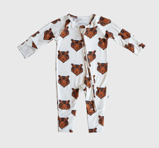FOREVER FRENCH:  Tiger Bamboo Pajamas, Bodysuit