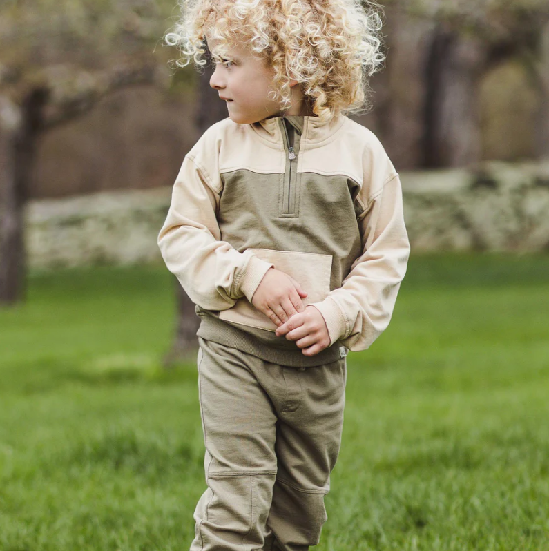 Burt's Bees Baby: Quarter Zip Collar Sweatshirt Set