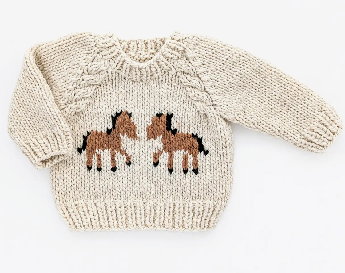 Pony Sweater Natural For Baby & Toddler