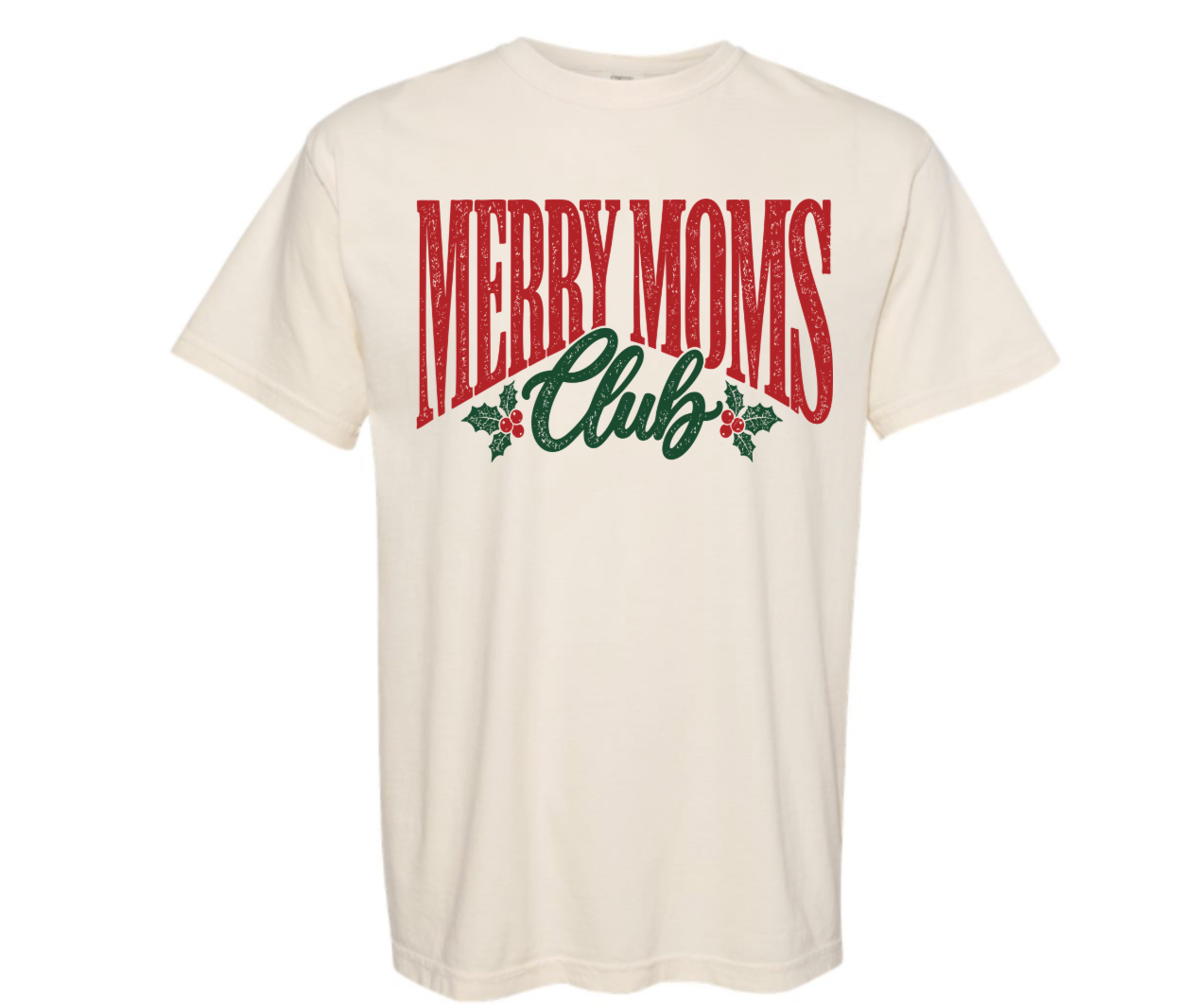 Vintage Merry Moms Club, Ivory T-Shirt