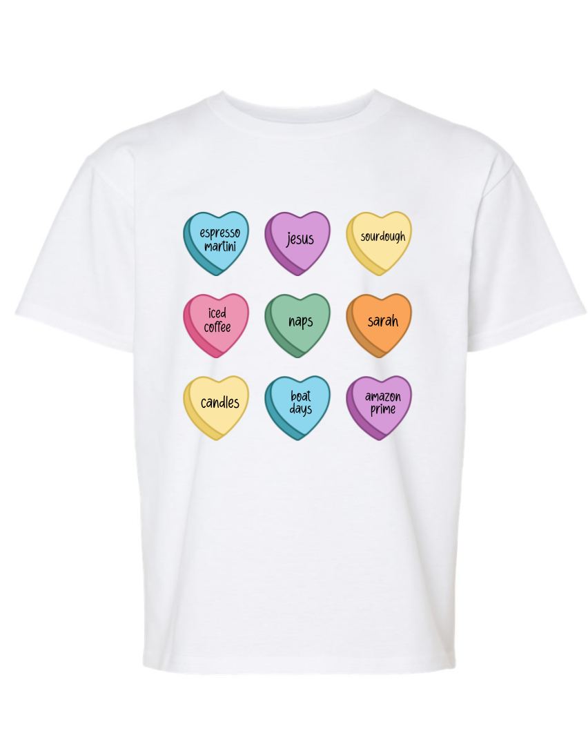 Kids- Custom Conversation Hearts T-Shirt