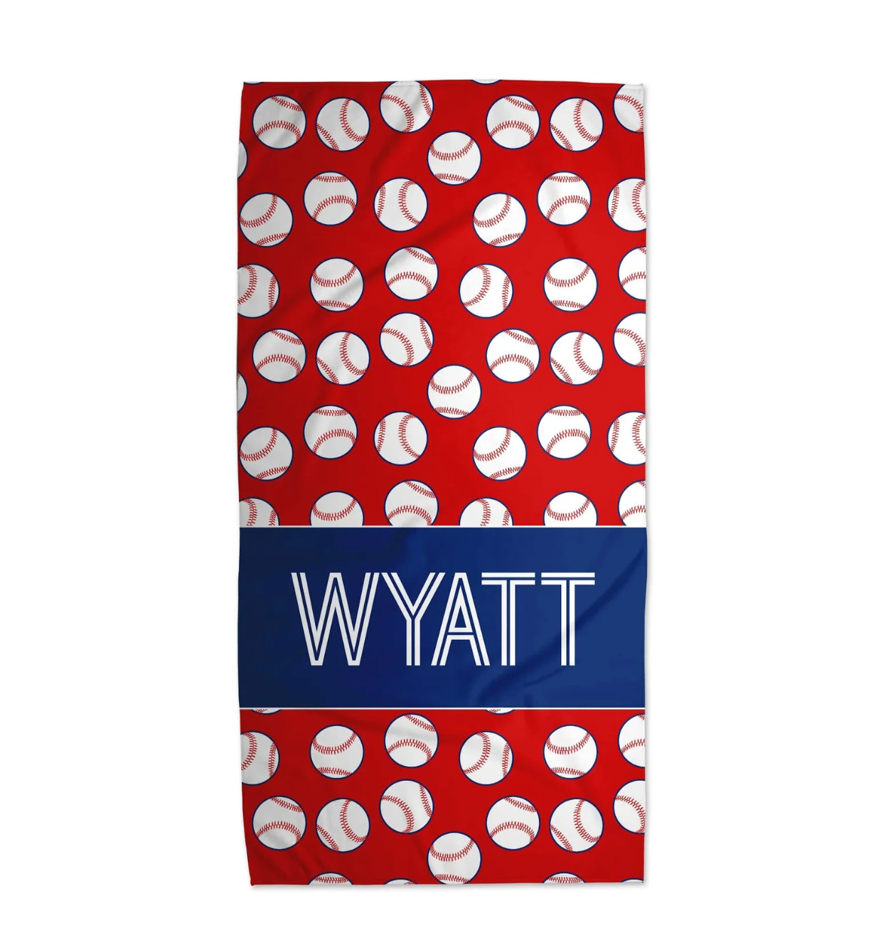 Red Personalized Baseball Beach Towels