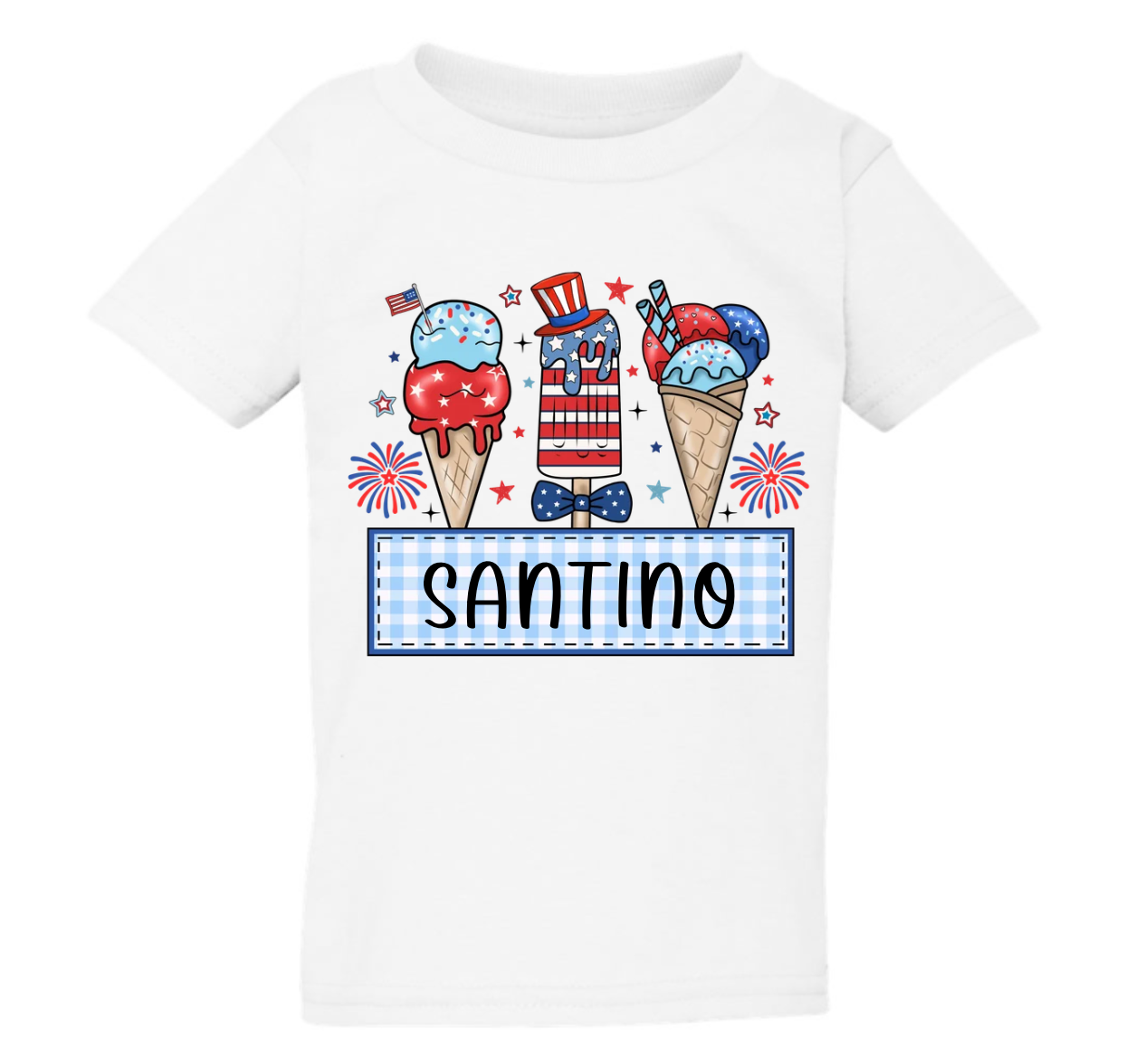 Personalized Patriotic Ice Cream & Popsicle Tee