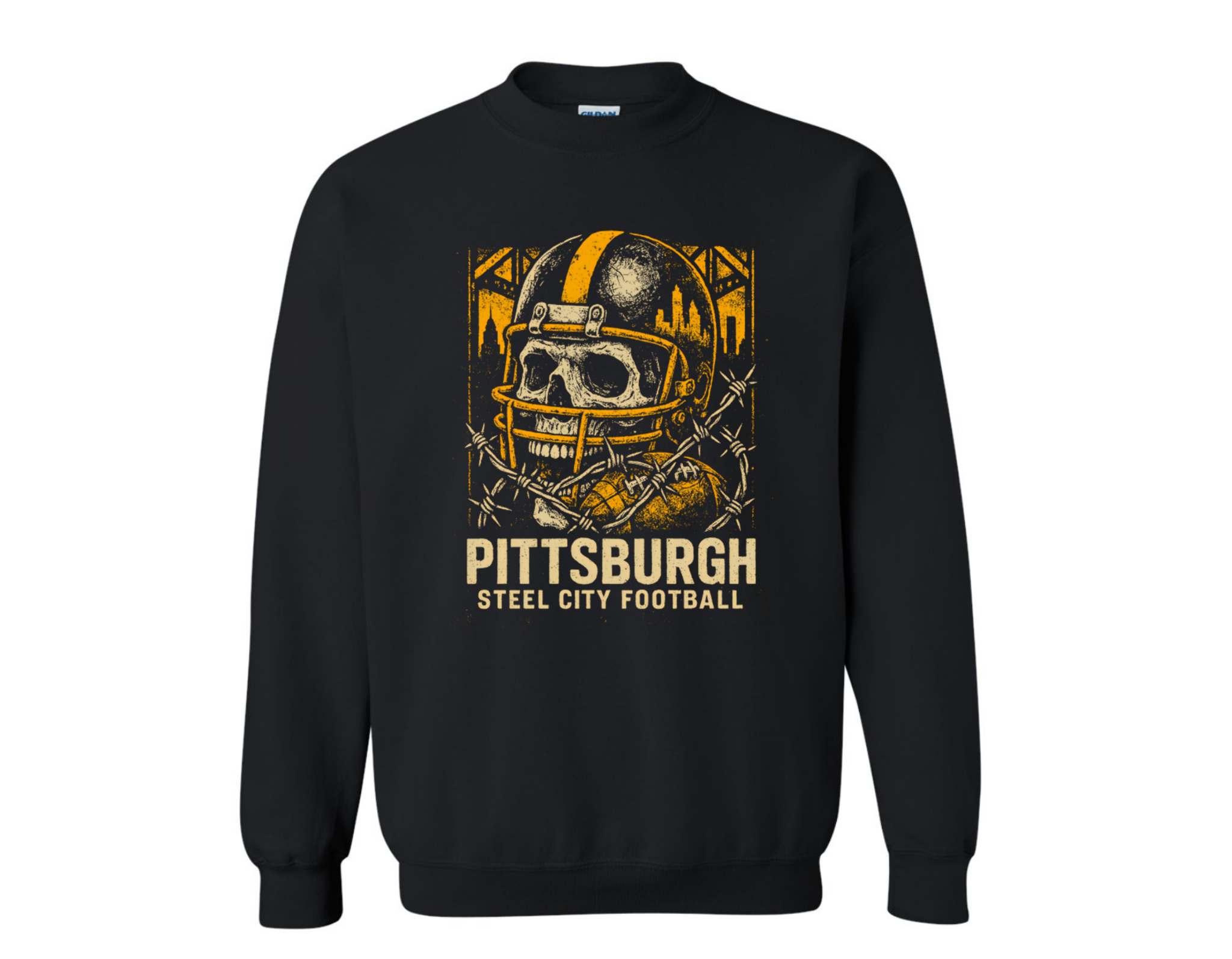 Pittsburgh Scull Sweatshirt- Black