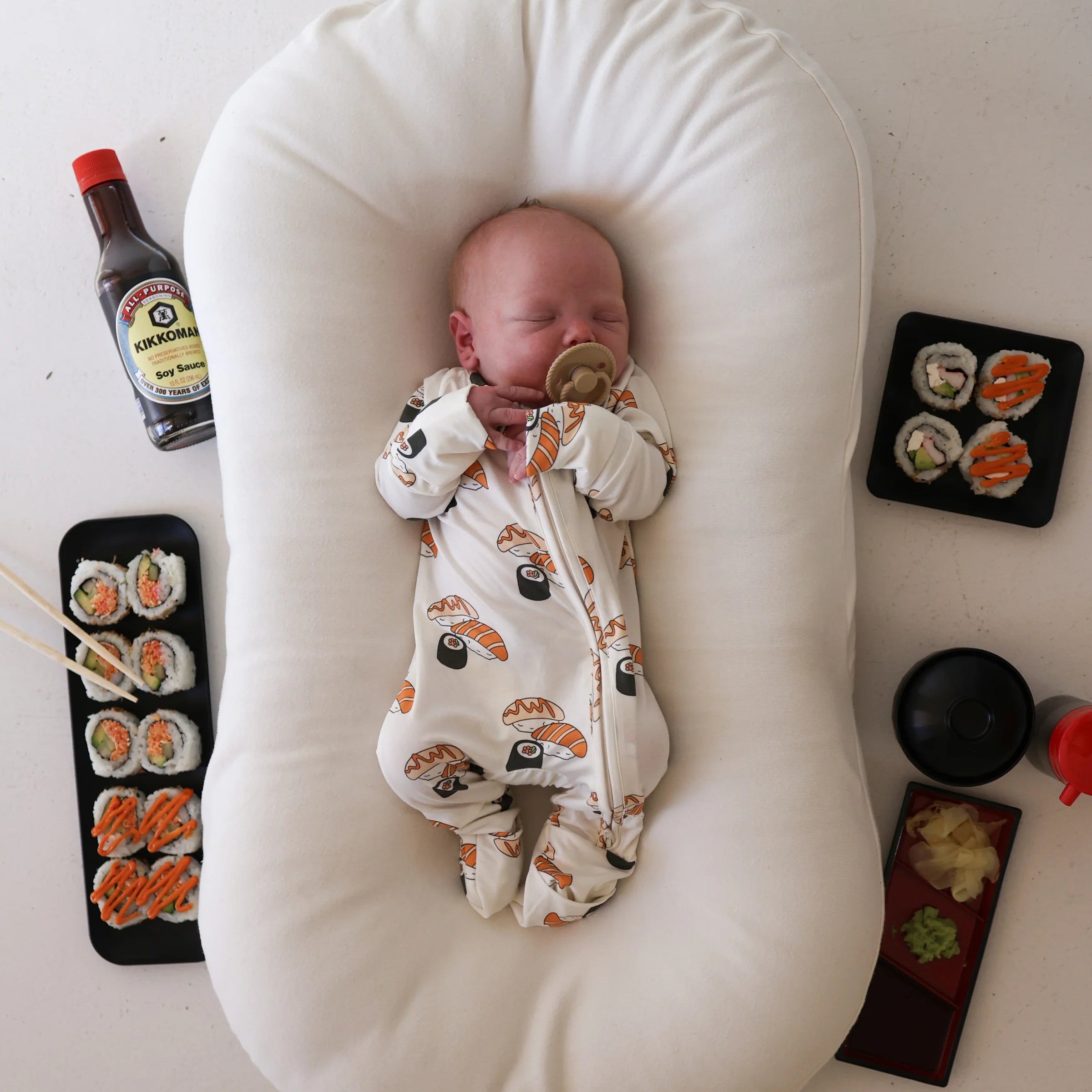 FOREVER FRENCH:  Sushi Bamboo Pajamas, Bodysuit
