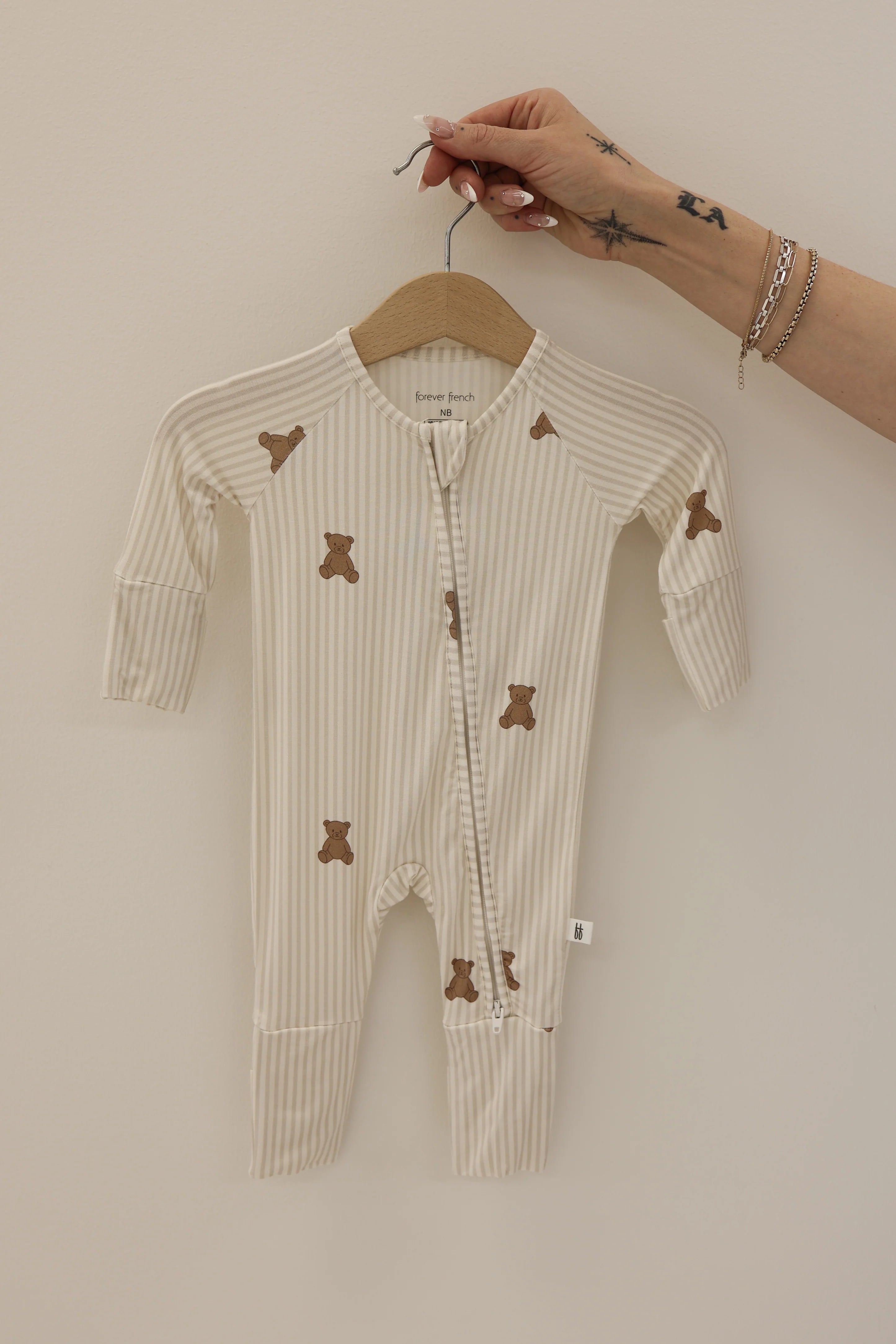 FOREVER FRENCH:  Teddy Bamboo Pajamas, Bodysuit