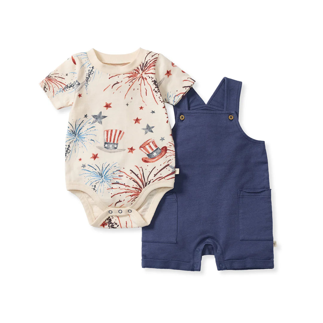 Burt's Bees: Uncle Sam Baby Boy Romper & Bodysuit Set