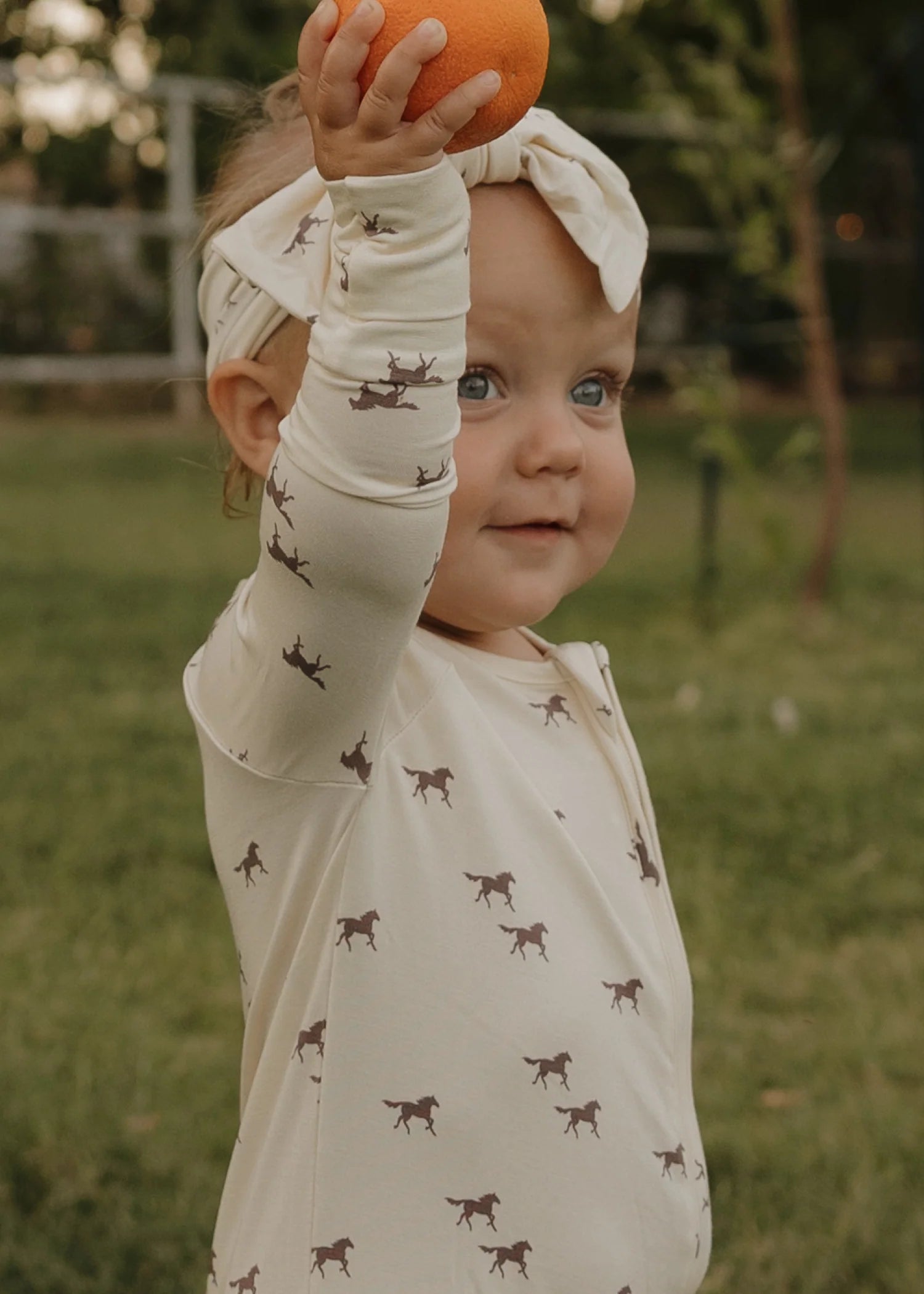 FOREVER FRENCH:  Wild Horses Bamboo Pajamas, Bodysuit