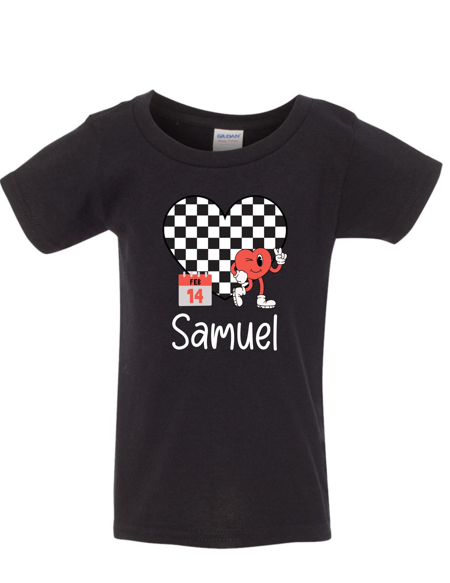 Kids- Custom Name Valentine's Day T-Shirt