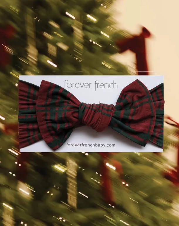 FOREVER FRENCH:  Bamboo Head Wrap | Christmas Plaid