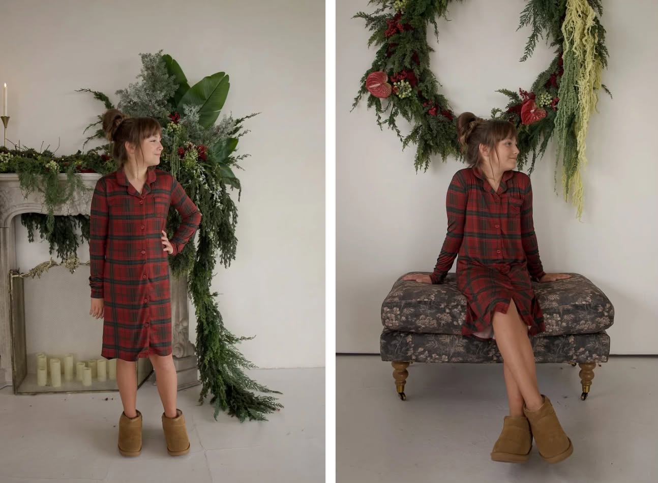FOREVER FRENCH:  Bamboo Sleeping Dress | Christmas Plaid