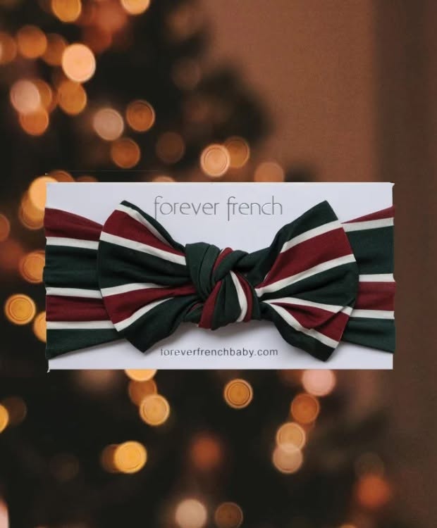 FOREVER FRENCH:  Bamboo Head Wrap | Holiday Stripe