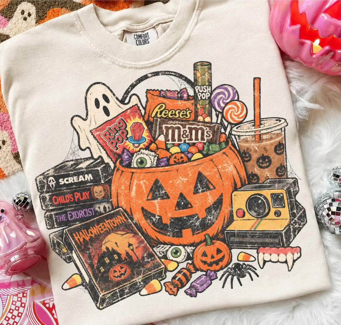 Vintage 90's Halloween T-Shirt, Ivory