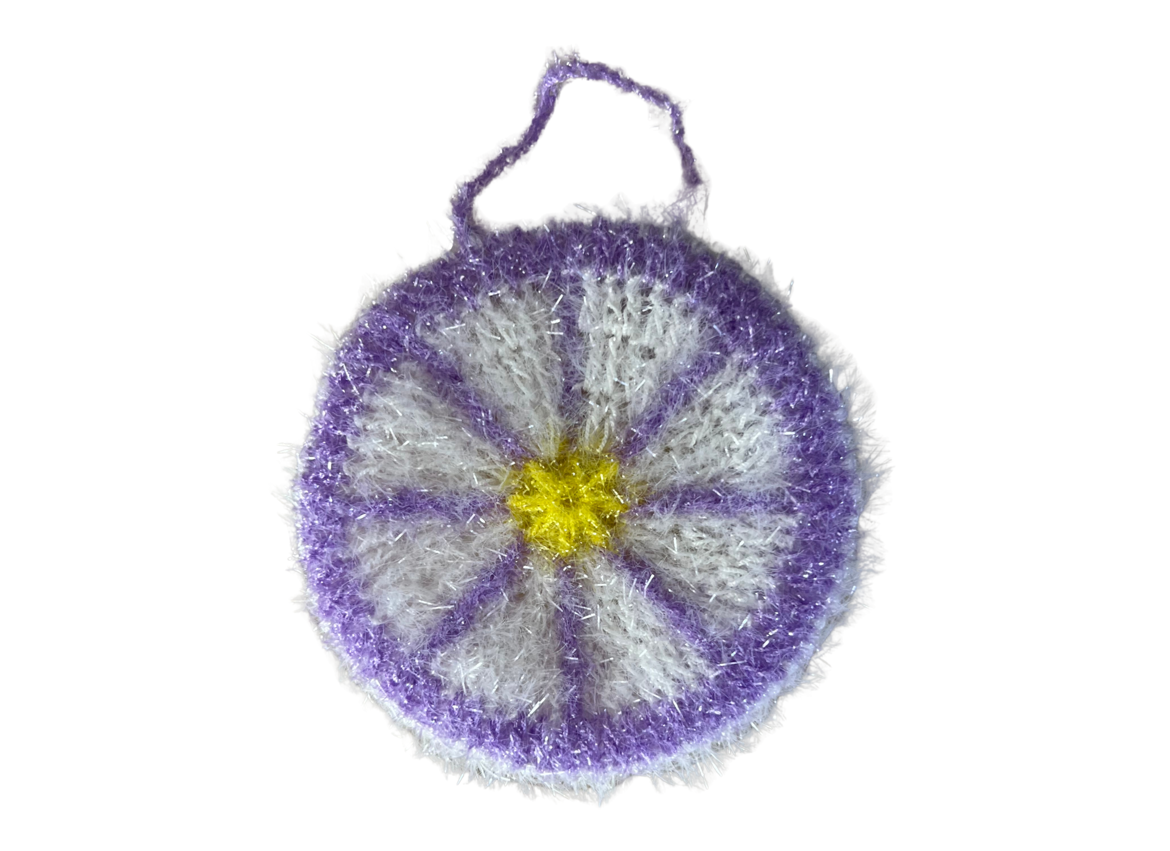 Ji's Handmade Dish Scrubbie- Light purple/white/yellow