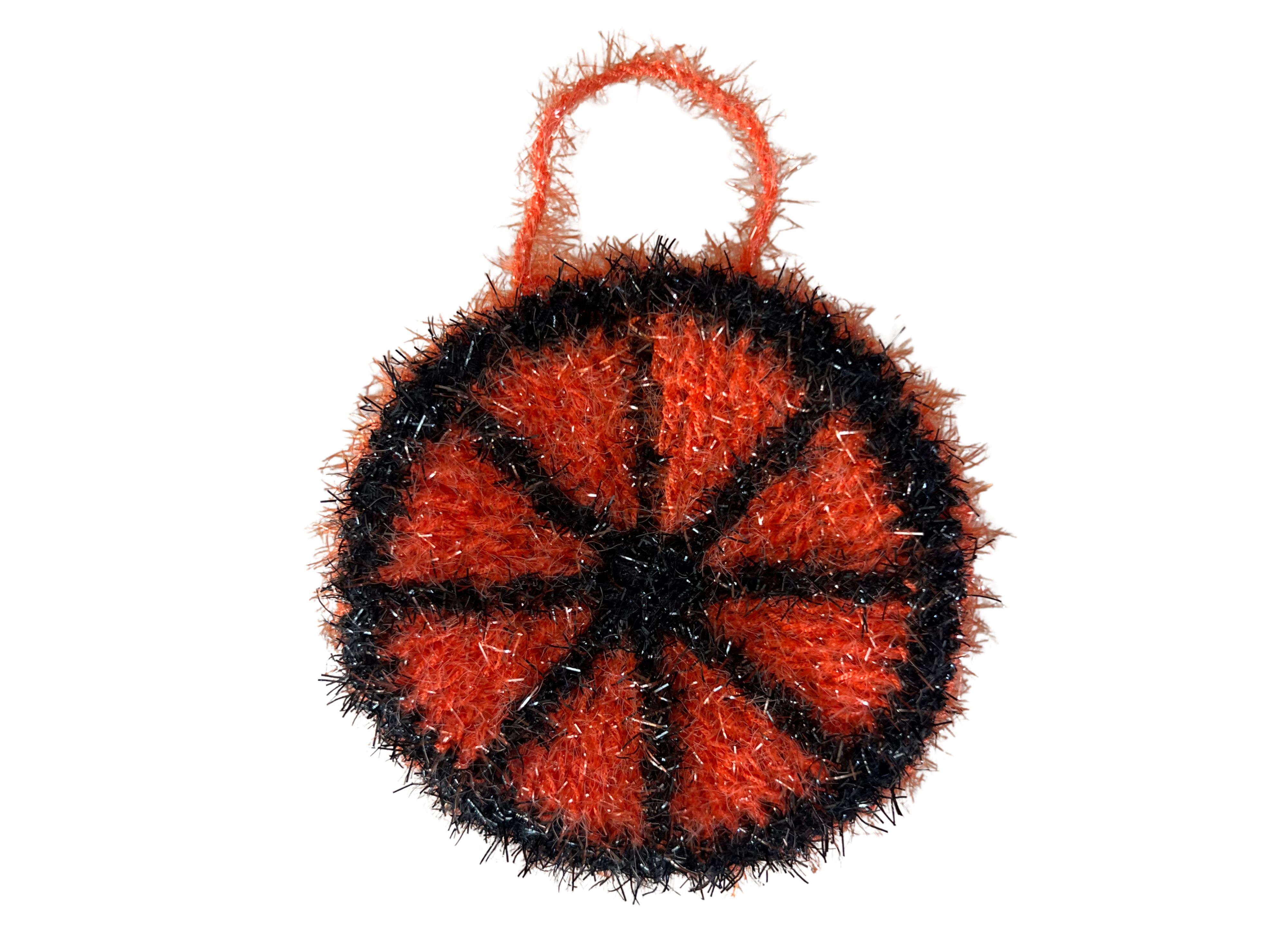 Ji's Handmade Dish Scrubbie- Black/Orange