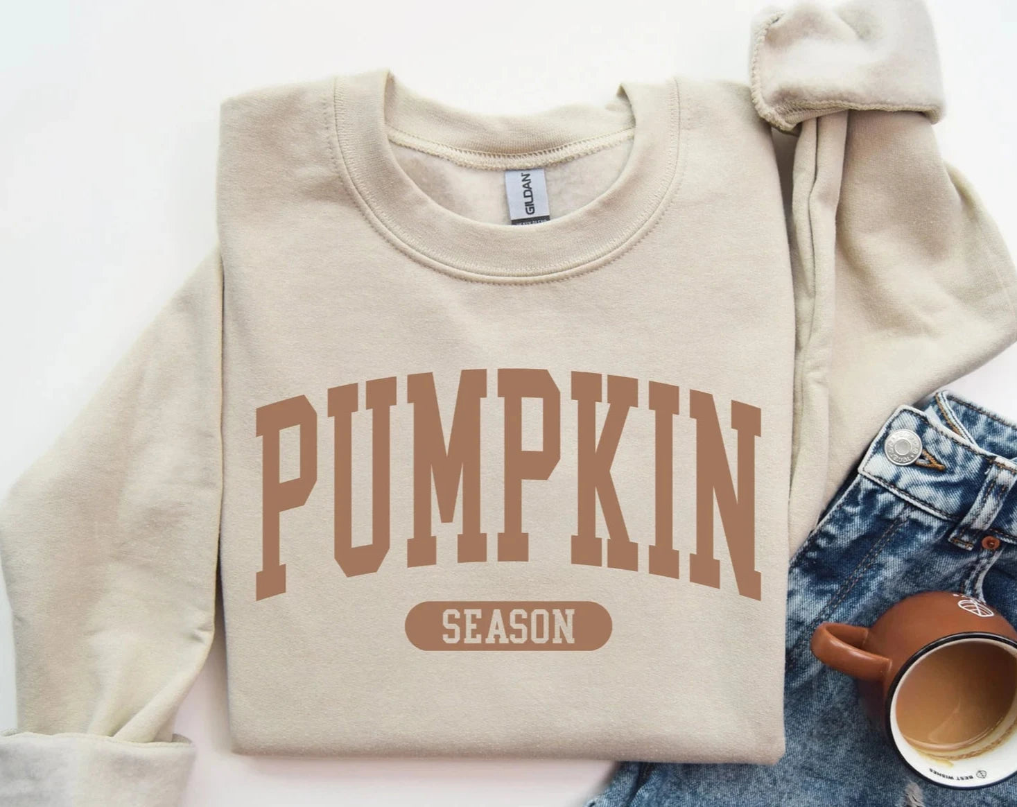 Pumpkin Season Sweatshirt- Sand