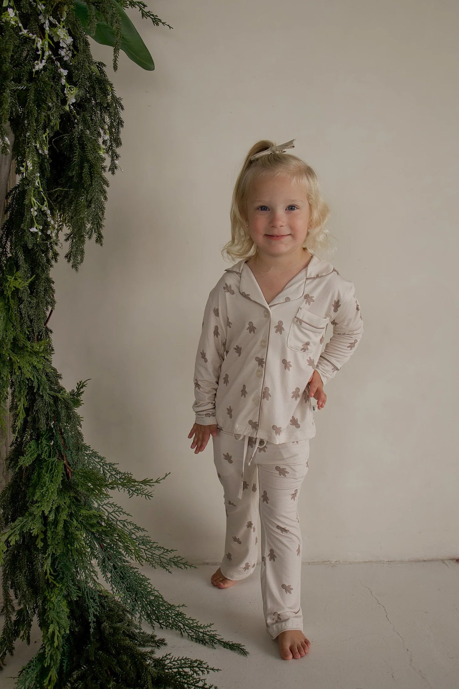 FOREVER FRENCH:  Girl's Bamboo Button Up Lounge Set | Gingersnap