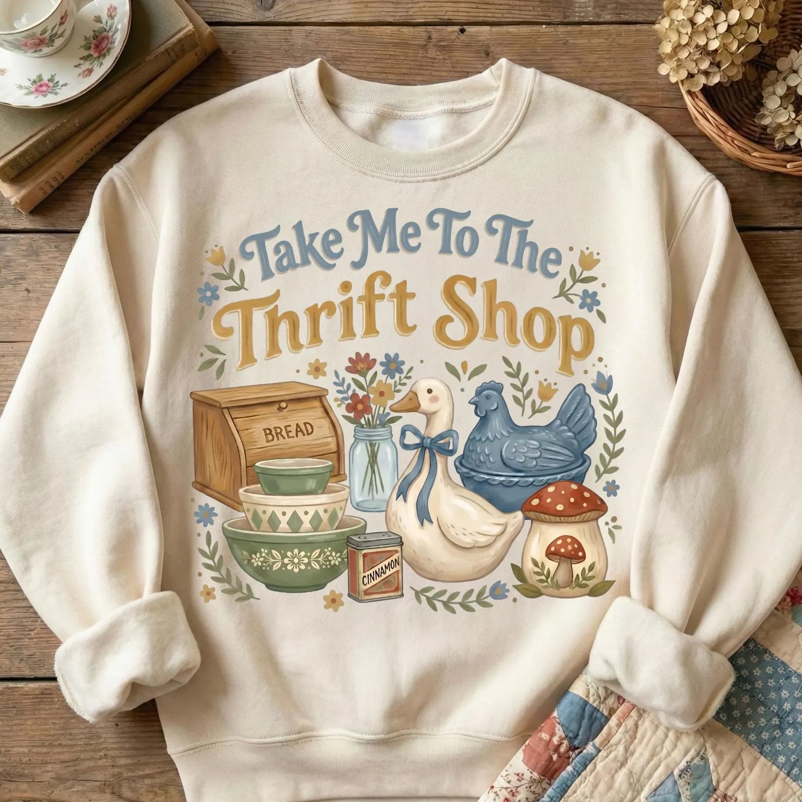 Take Me To The Thrift Shop Sweatshirt, Sand