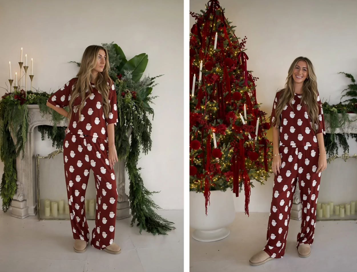 FOREVER FRENCH:  Women's Boxy Tee Lounge Set | Vintage Santa